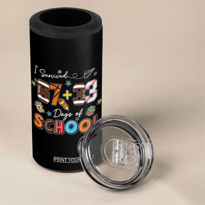 I Survived 67 33 Days Of School 4 in 1 Can Cooler Tumbler Funny 100th Days of School 67 Sport Lover TS11 Print Your Wear