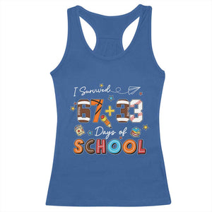 I Survived 67 33 Days Of School Racerback Tank Top Funny 100th Days of School 67 Sport Lover TS11 Royal Blue Print Your Wear