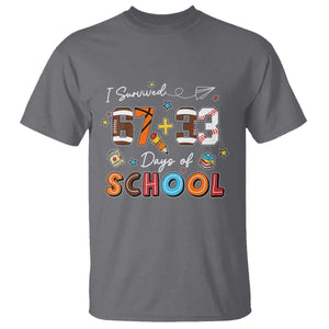 I Survived 67 33 Days Of School T Shirt Funny 100th Days of School 67 Sport Lover TS11 Charcoal Print Your Wear