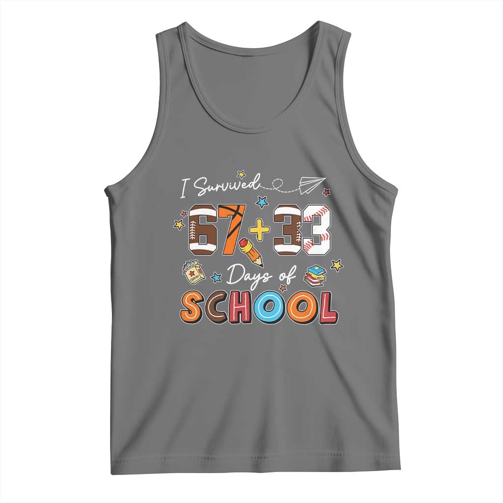 I Survived 67 33 Days Of School Tank Top Funny 100th Days of School 67 Sport Lover TS11 Black Heather Print Your Wear