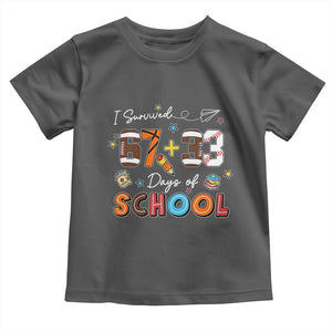 I Survived 67 33 Days Of School Toddler T Shirt Funny 100th Days of School 67 Sport Lover TS11 Dark Heather Print Your Wear