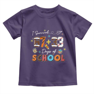 I Survived 67 33 Days Of School Toddler T Shirt Funny 100th Days of School 67 Sport Lover TS11 Purple Print Your Wear