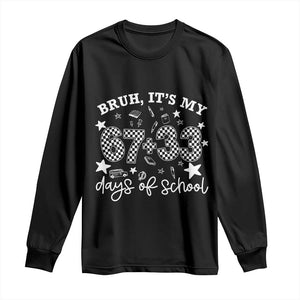 Bruh It Is My 67 33 Days Of School Long Sleeve Shirt 100th Days Of School Funny 67 Groovy Checkered TS11 Black Print Your Wear