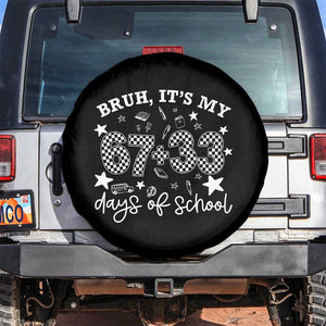 Bruh It Is My 67 33 Days Of School Spare Tire Cover 100th Days Of School Funny 67 Groovy Checkered TS11 No hole Black Print Your Wear