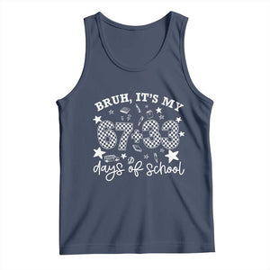 Bruh It Is My 67 33 Days Of School Tank Top 100th Days Of School Funny 67 Groovy Checkered TS11 Navy Print Your Wear