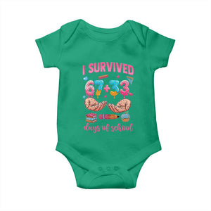 I Survived 67 33 Days Of School Baby Onesie Funny 100 Days of School 67 Ice Cream Drip TS11 Irish Green Print Your Wear