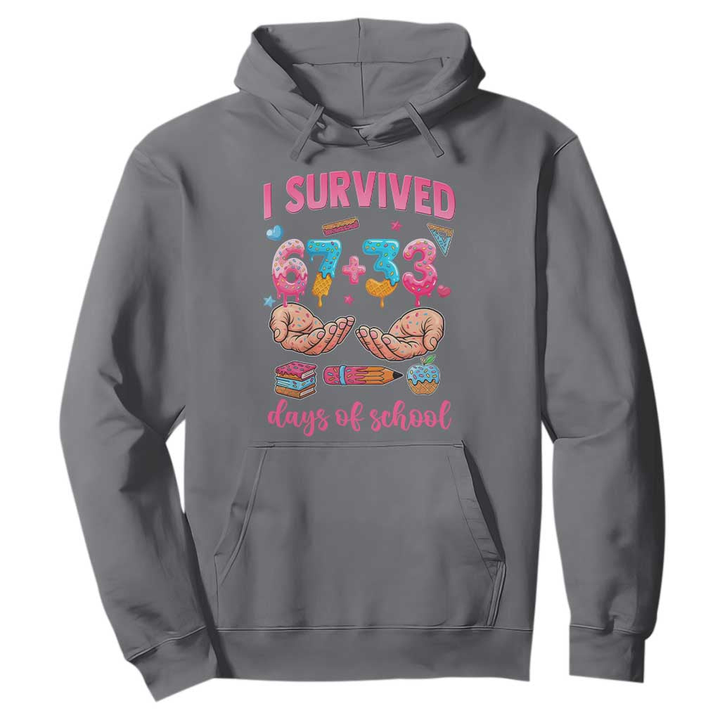 I Survived 67 33 Days Of School Hoodie Funny 100 Days of School 67 Ice Cream Drip TS11 Charcoal Print Your Wear