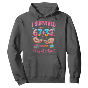 I Survived 67 33 Days Of School Hoodie Funny 100 Days of School 67 Ice Cream Drip TS11 Dark Heather Print Your Wear