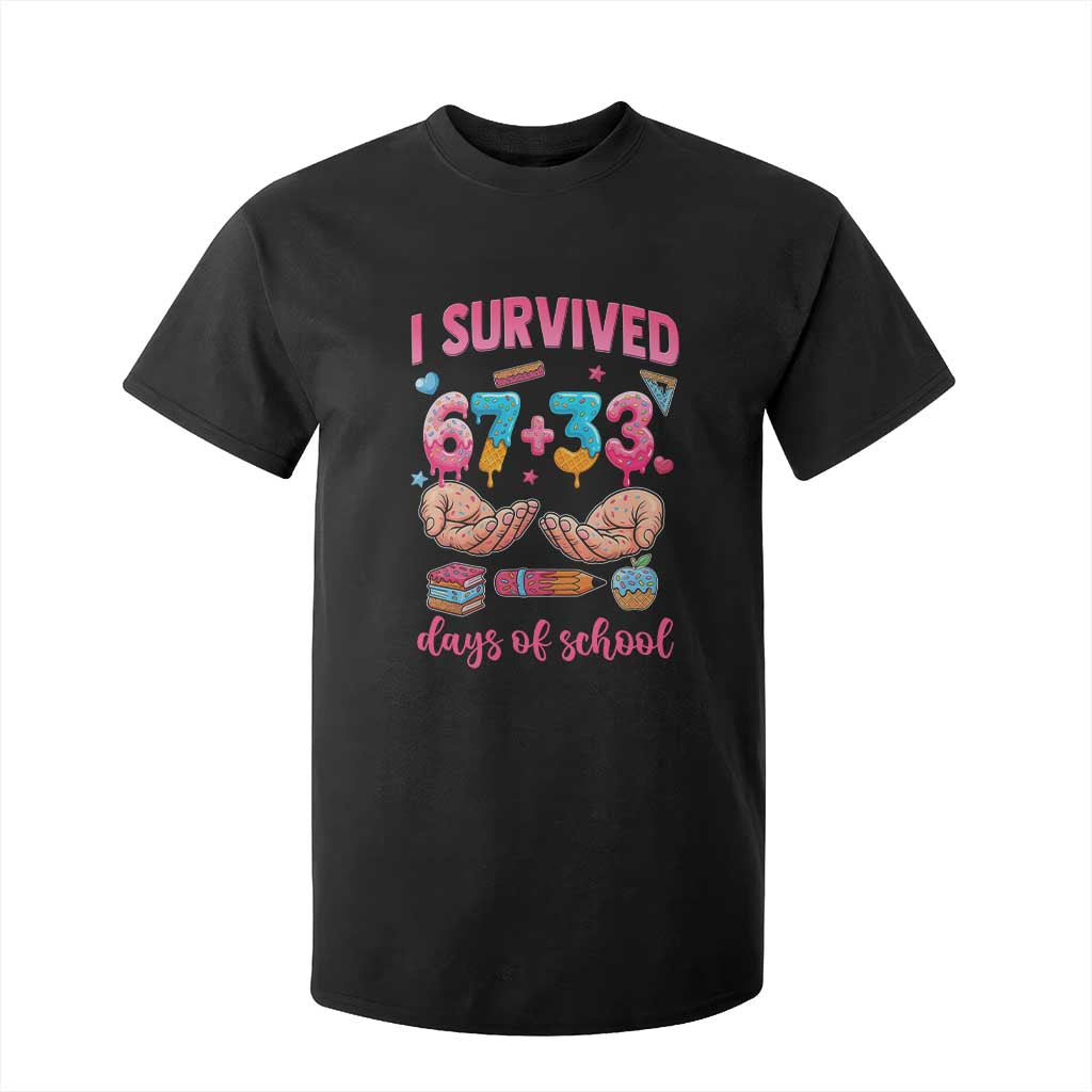 I Survived 67 33 Days Of School T Shirt For Kid Funny 100 Days of School 67 Ice Cream Drip TS11 Black Print Your Wear