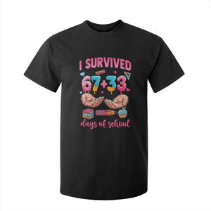 I Survived 67 33 Days Of School T Shirt For Kid Funny 100 Days of School 67 Ice Cream Drip TS11 Black Print Your Wear