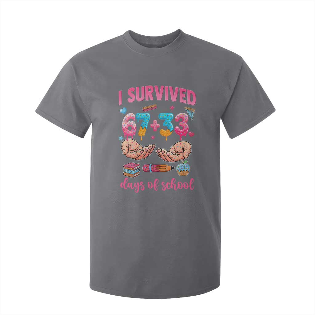 I Survived 67 33 Days Of School T Shirt For Kid Funny 100 Days of School 67 Ice Cream Drip TS11 Charcoal Print Your Wear