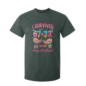 I Survived 67 33 Days Of School T Shirt For Kid Funny 100 Days of School 67 Ice Cream Drip TS11 Dark Forest Green Print Your Wear