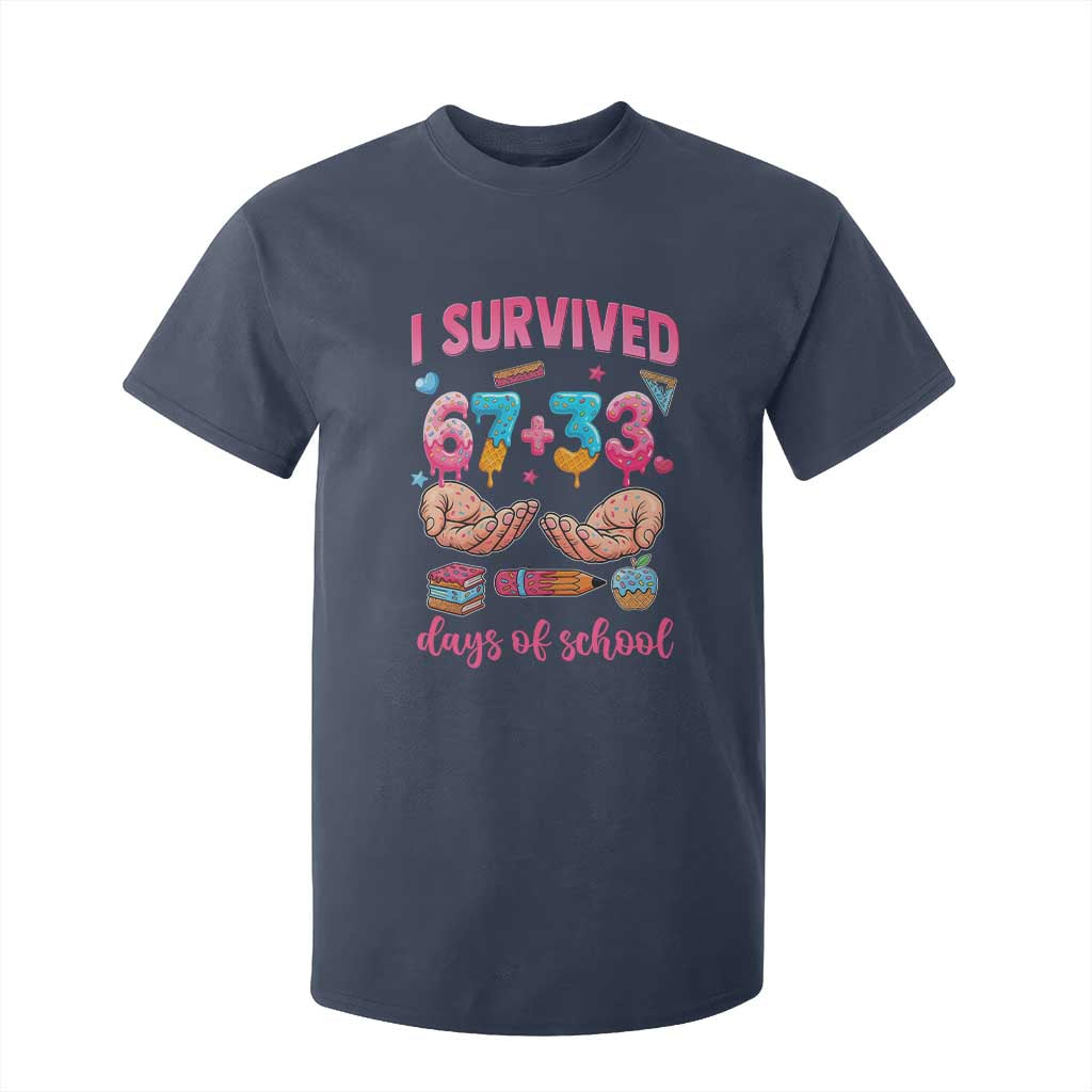 I Survived 67 33 Days Of School T Shirt For Kid Funny 100 Days of School 67 Ice Cream Drip TS11 Navy Print Your Wear
