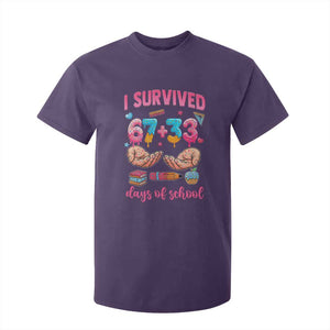 I Survived 67 33 Days Of School T Shirt For Kid Funny 100 Days of School 67 Ice Cream Drip TS11 Purple Print Your Wear