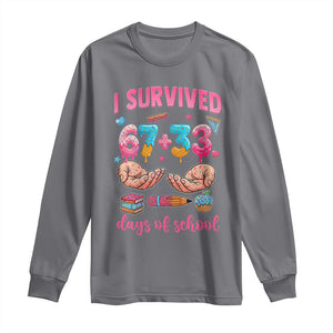 I Survived 67 33 Days Of School Long Sleeve Shirt Funny 100 Days of School 67 Ice Cream Drip TS11 Charcoal Print Your Wear