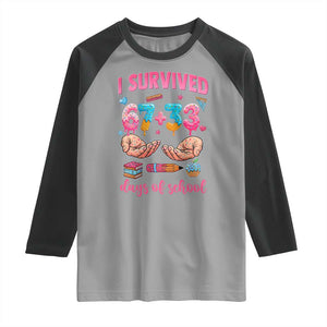 I Survived 67 33 Days Of School Raglan Shirt Funny 100 Days of School 67 Ice Cream Drip TS11 Sport Gray Black Print Your Wear
