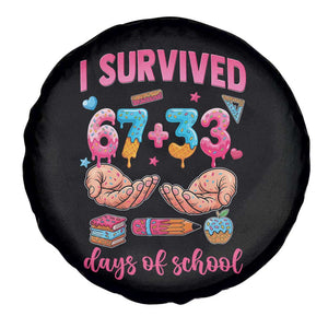 I Survived 67 33 Days Of School Spare Tire Cover Funny 100 Days of School 67 Ice Cream Drip TS11 Print Your Wear