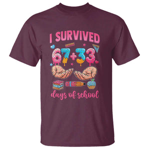 I Survived 67 33 Days Of School T Shirt Funny 100 Days of School 67 Ice Cream Drip TS11 Maroon Print Your Wear