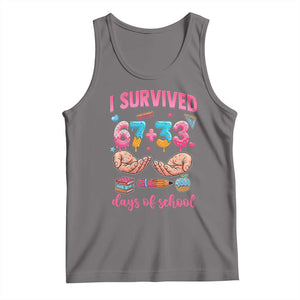I Survived 67 33 Days Of School Tank Top Funny 100 Days of School 67 Ice Cream Drip TS11 Deep Heather Print Your Wear