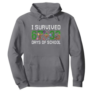 I Survived 67 33 Days Of School Hoodie Funny 100 Days of School 67 Pixel Game TS11 Charcoal Print Your Wear
