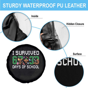 I Survived 67 33 Days Of School Spare Tire Cover Funny 100 Days of School 67 Pixel Game TS11 Print Your Wear