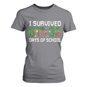 I Survived 67 33 Days Of School T Shirt For Women Funny 100 Days of School 67 Pixel Game TS11 Charcoal Print Your Wear