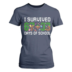 I Survived 67 33 Days Of School T Shirt For Women Funny 100 Days of School 67 Pixel Game TS11 Navy Print Your Wear
