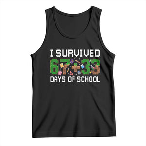 I Survived 67 33 Days Of School Tank Top Funny 100 Days of School 67 Pixel Game TS11 Black Print Your Wear