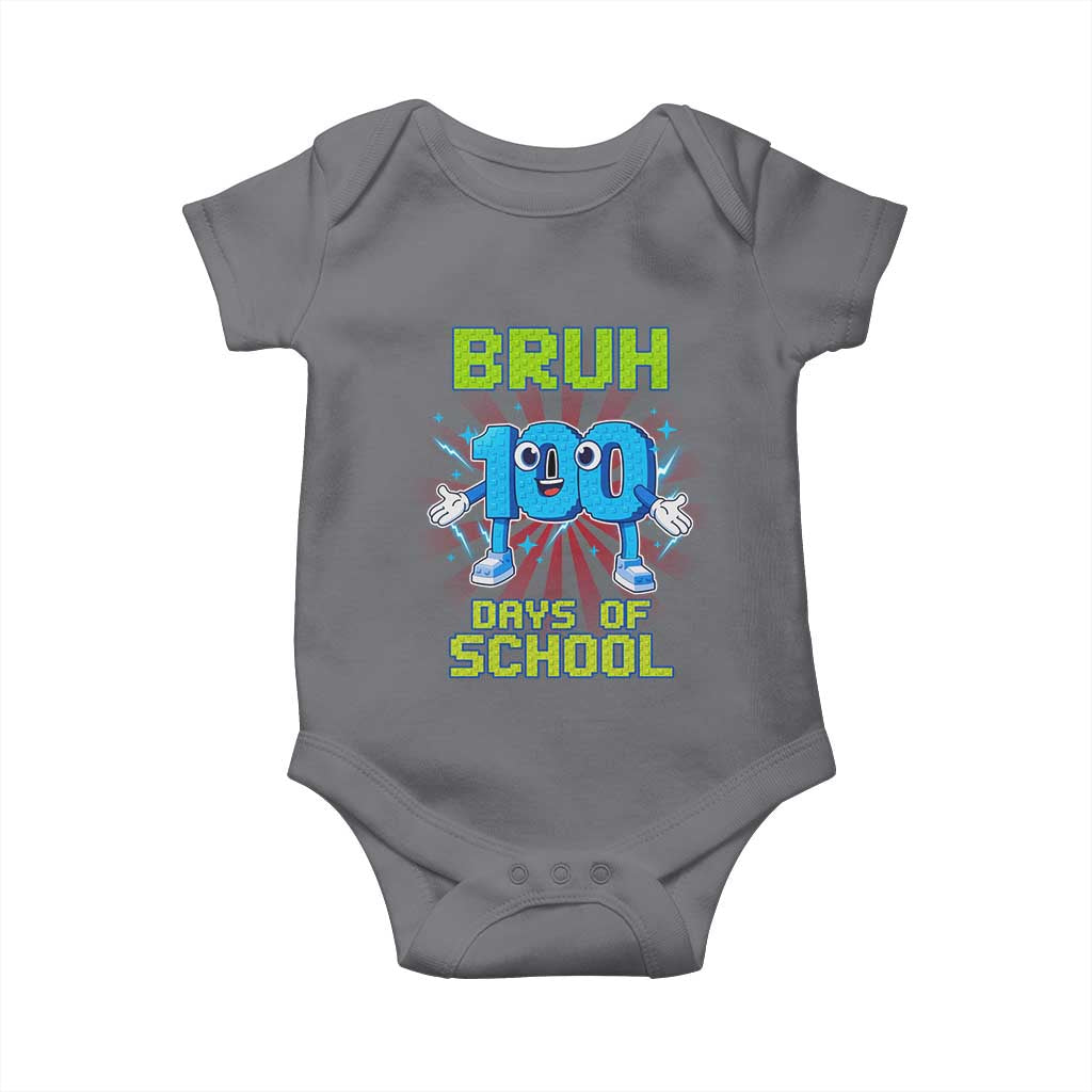 Bruh I Survived 67 33 Days Of School Baby Onesie Funny 100th Days of School 67 Game Meme TS11 Charcoal Print Your Wear