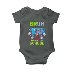 Bruh I Survived 67 33 Days Of School Baby Onesie Funny 100th Days of School 67 Game Meme TS11 Dark Heather Print Your Wear