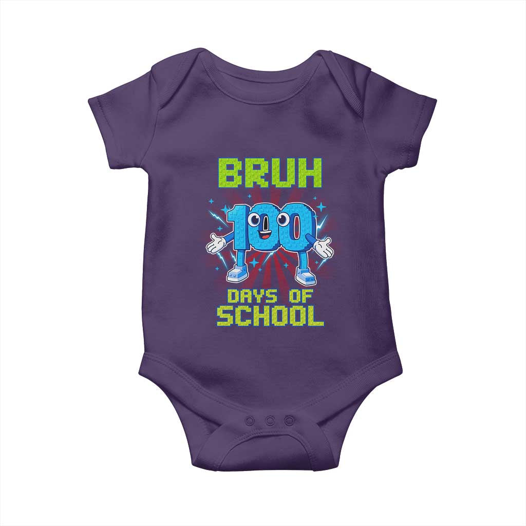 Bruh I Survived 67 33 Days Of School Baby Onesie Funny 100th Days of School 67 Game Meme TS11 Purple Print Your Wear
