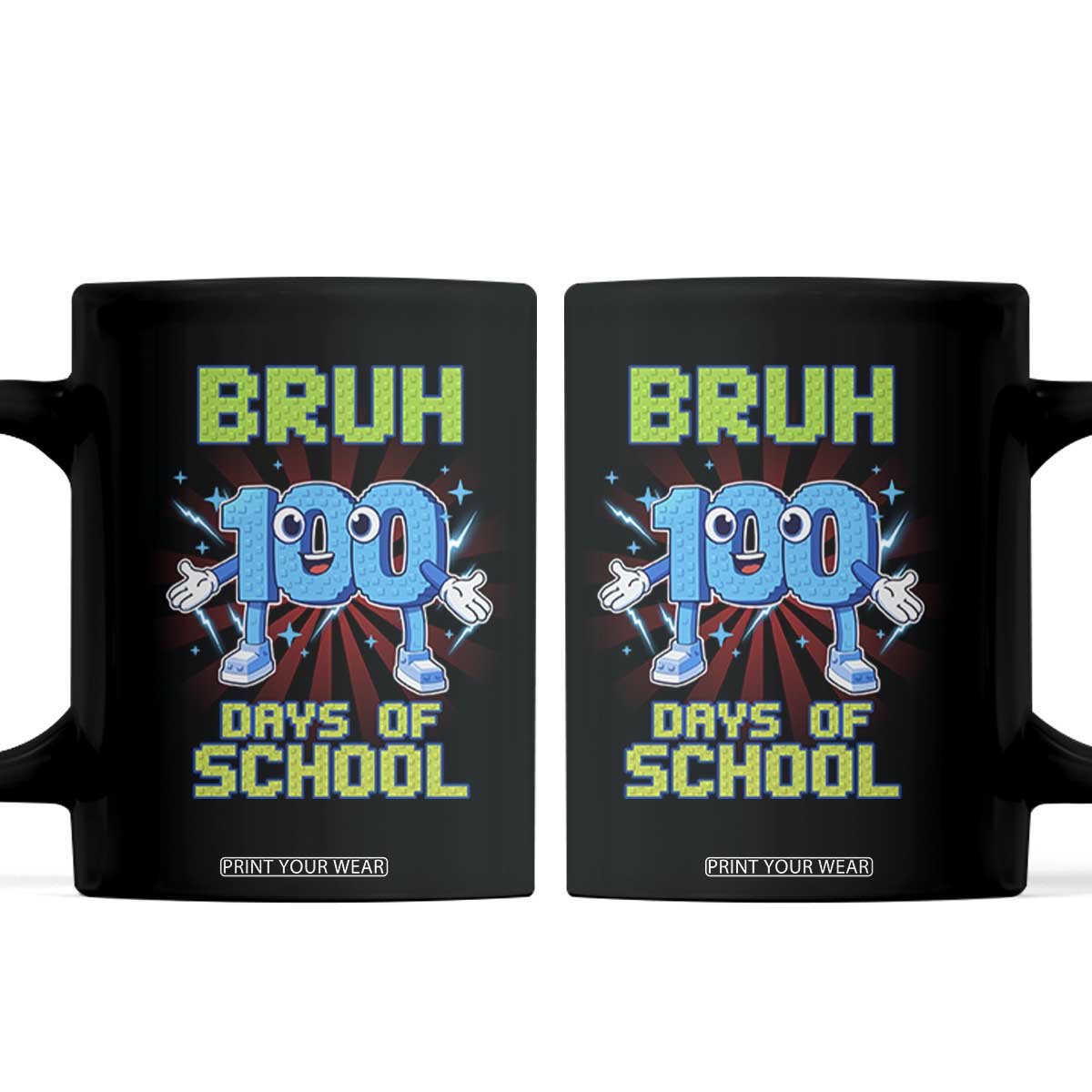 Bruh I Survived 67 33 Days Of School Coffee Mug Funny 100th Days of School 67 Game Meme TS11 Black Print Your Wear