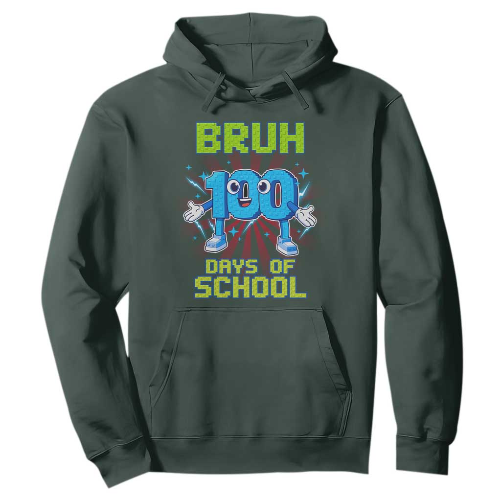 Bruh I Survived 67 33 Days Of School Hoodie Funny 100th Days of School 67 Game Meme TS11 Dark Forest Green Print Your Wear