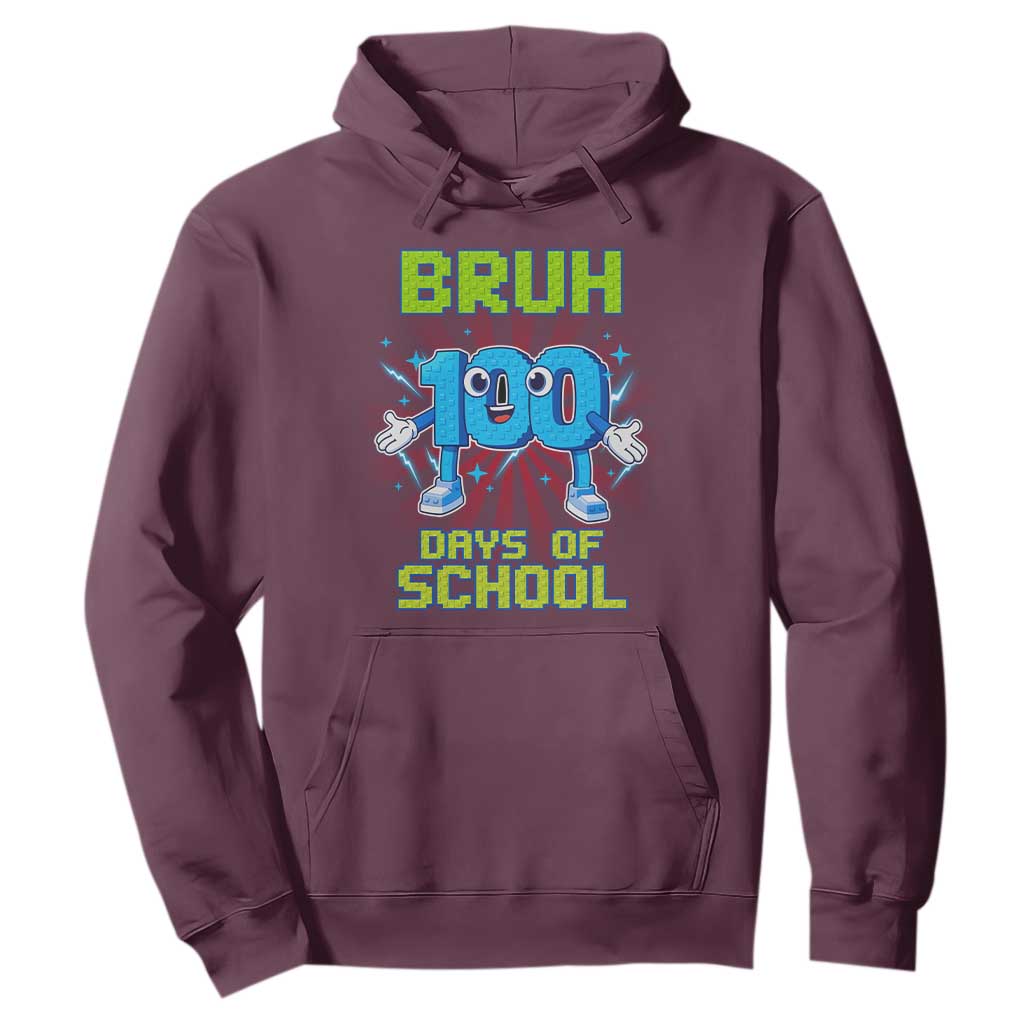 Bruh I Survived 67 33 Days Of School Hoodie Funny 100th Days of School 67 Game Meme TS11 Maroon Print Your Wear