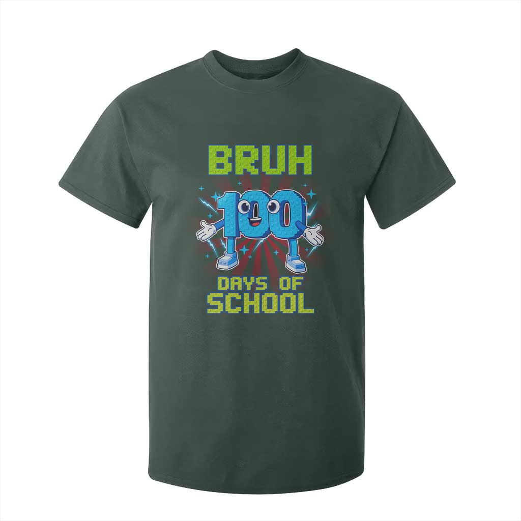 Bruh I Survived 67 33 Days Of School T Shirt For Kid Funny 100th Days of School 67 Game Meme TS11 Dark Forest Green Print Your Wear