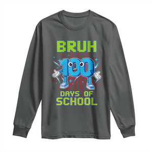Bruh I Survived 67 33 Days Of School Long Sleeve Shirt Funny 100th Days of School 67 Game Meme TS11 Dark Heather Print Your Wear