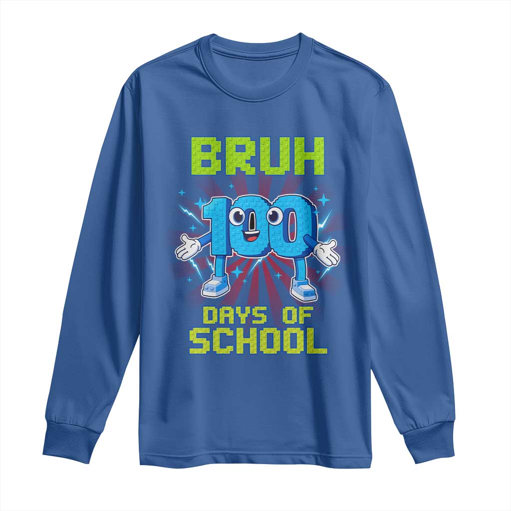 Bruh I Survived 67 33 Days Of School Long Sleeve Shirt Funny 100th Days of School 67 Game Meme TS11 Royal Blue Print Your Wear