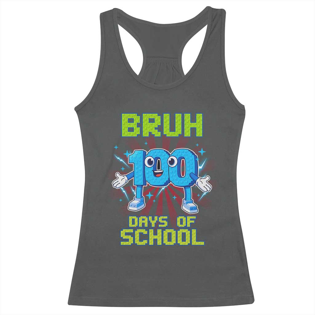 Bruh I Survived 67 33 Days Of School Racerback Tank Top Funny 100th Days of School 67 Game Meme TS11 Dark Heather Print Your Wear