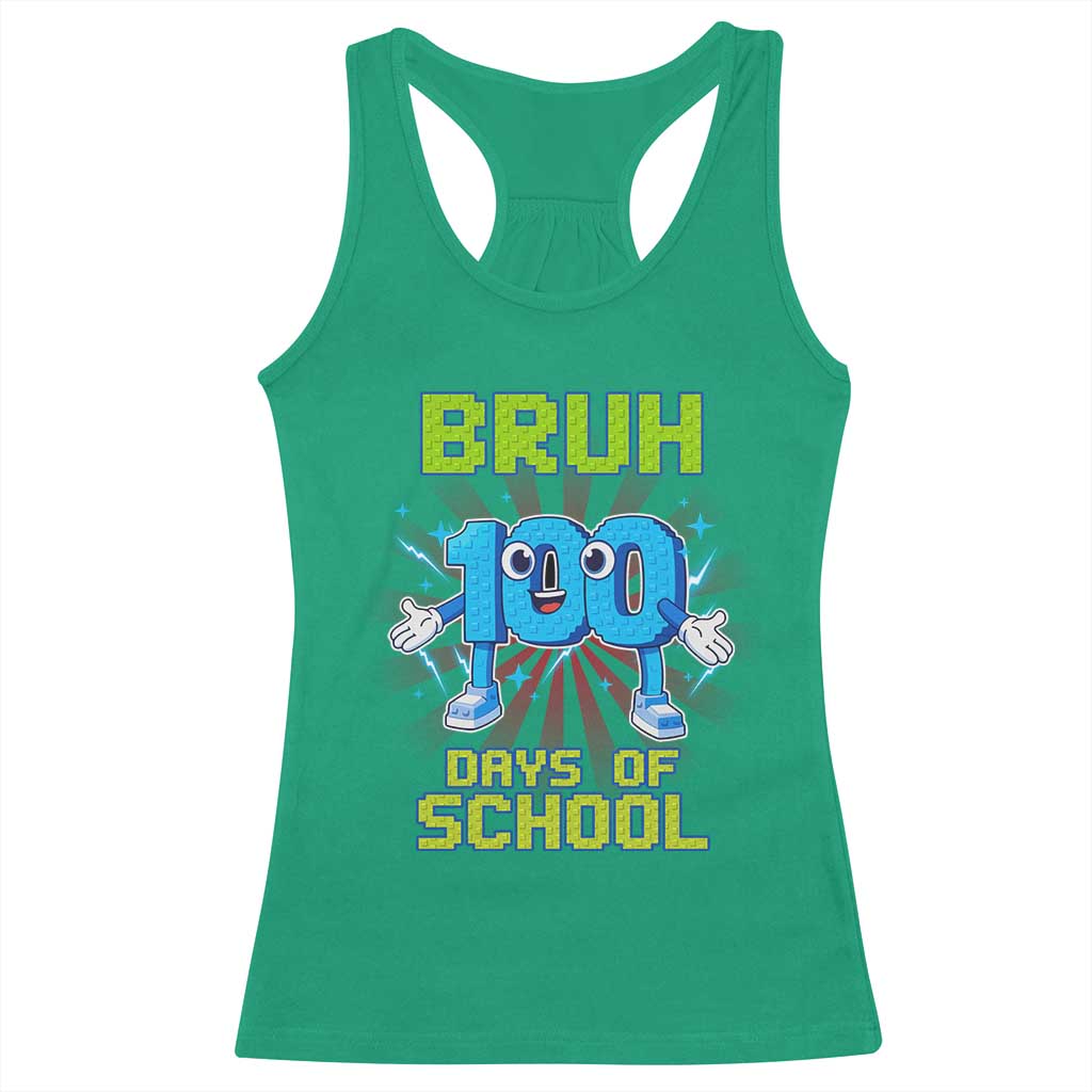Bruh I Survived 67 33 Days Of School Racerback Tank Top Funny 100th Days of School 67 Game Meme TS11 Irish Green Print Your Wear