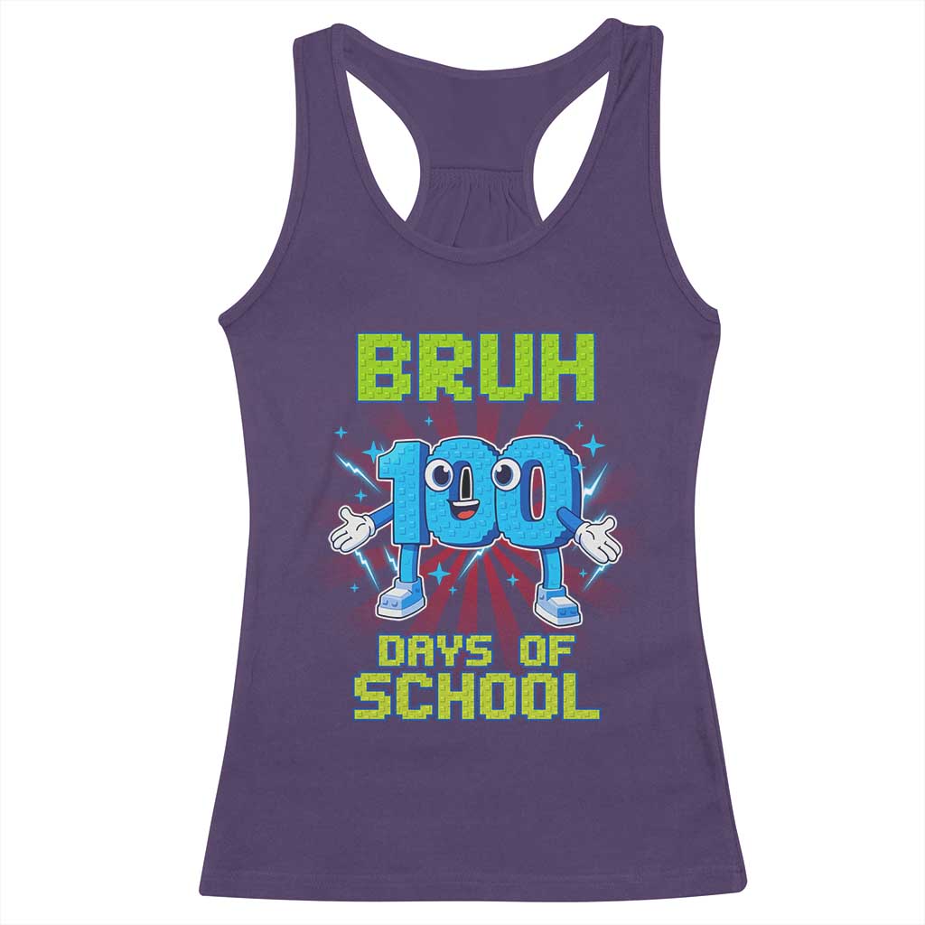 Bruh I Survived 67 33 Days Of School Racerback Tank Top Funny 100th Days of School 67 Game Meme TS11 Purple Print Your Wear