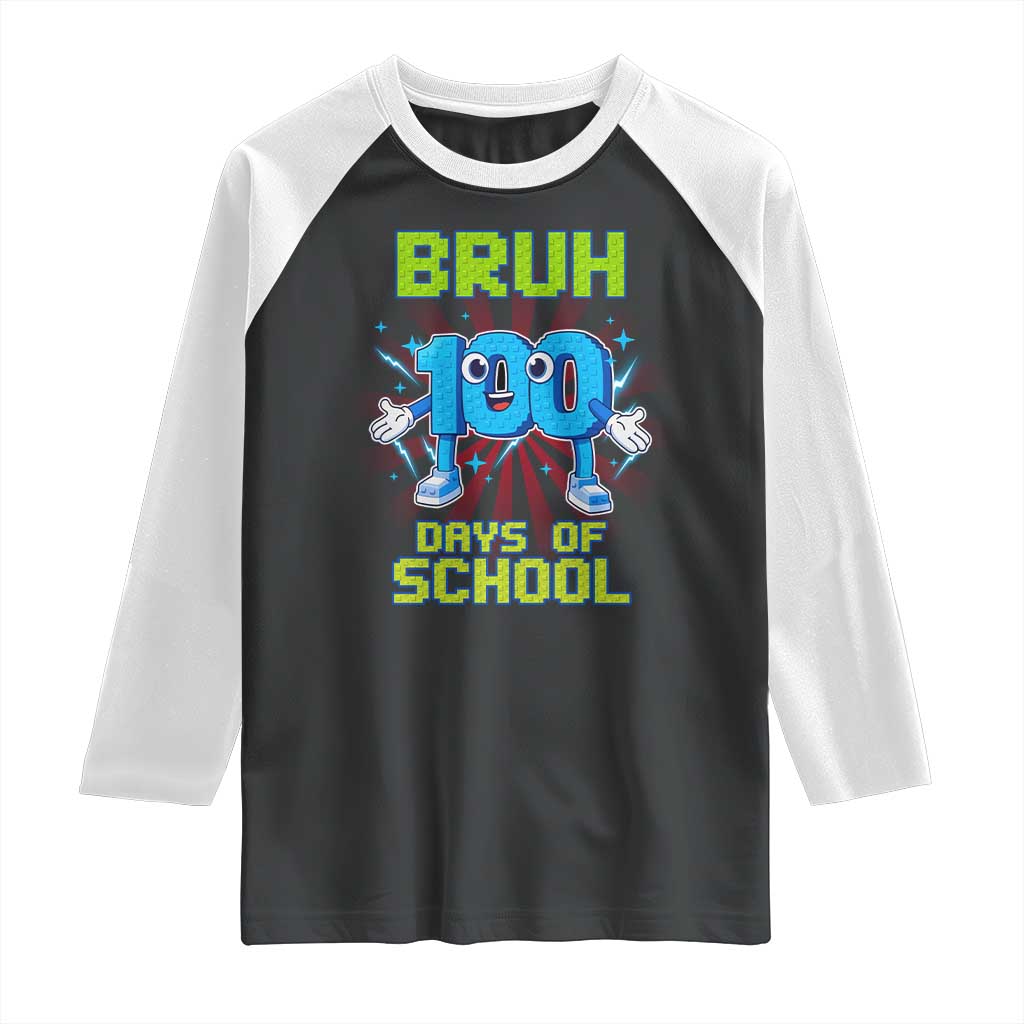 Bruh I Survived 67 33 Days Of School Raglan Shirt Funny 100th Days of School 67 Game Meme TS11 Black White Print Your Wear