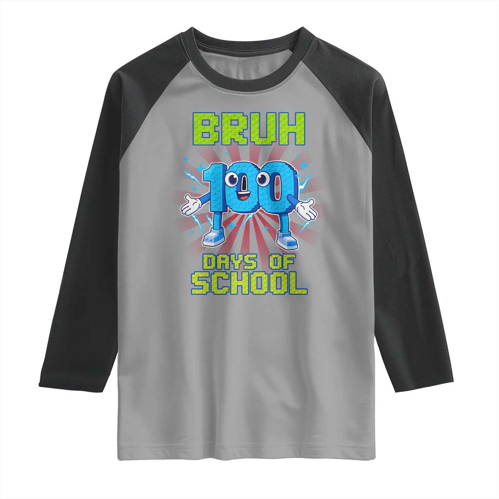 Bruh I Survived 67 33 Days Of School Raglan Shirt Funny 100th Days of School 67 Game Meme TS11 Sport Gray Black Print Your Wear