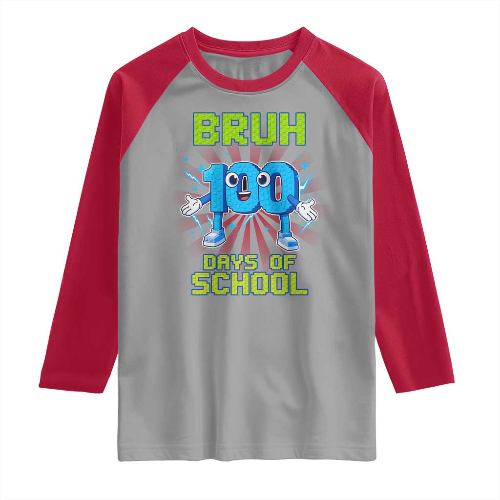 Bruh I Survived 67 33 Days Of School Raglan Shirt Funny 100th Days of School 67 Game Meme TS11 Sport Gray Red Print Your Wear