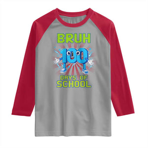 Bruh I Survived 67 33 Days Of School Raglan Shirt Funny 100th Days of School 67 Game Meme TS11 Sport Gray Red Print Your Wear