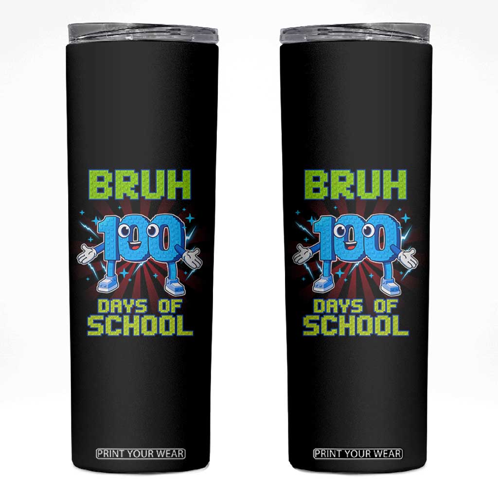Bruh I Survived 67 33 Days Of School Skinny Tumbler Funny 100th Days of School 67 Game Meme TS11 Black Print Your Wear