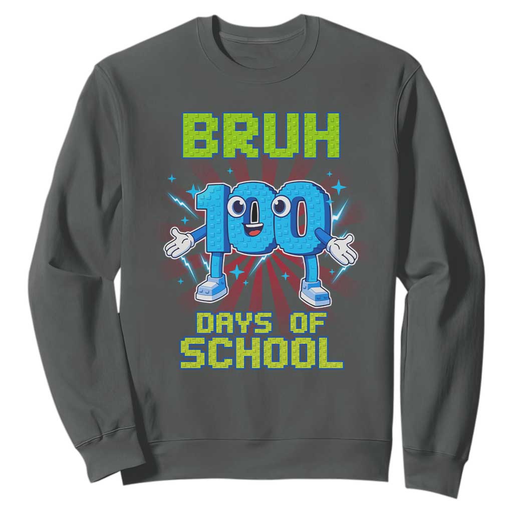 Bruh I Survived 67 33 Days Of School Sweatshirt Funny 100th Days of School 67 Game Meme TS11 Dark Heather Print Your Wear
