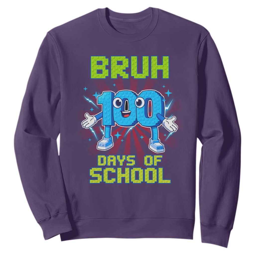 Bruh I Survived 67 33 Days Of School Sweatshirt Funny 100th Days of School 67 Game Meme TS11 Purple Print Your Wear