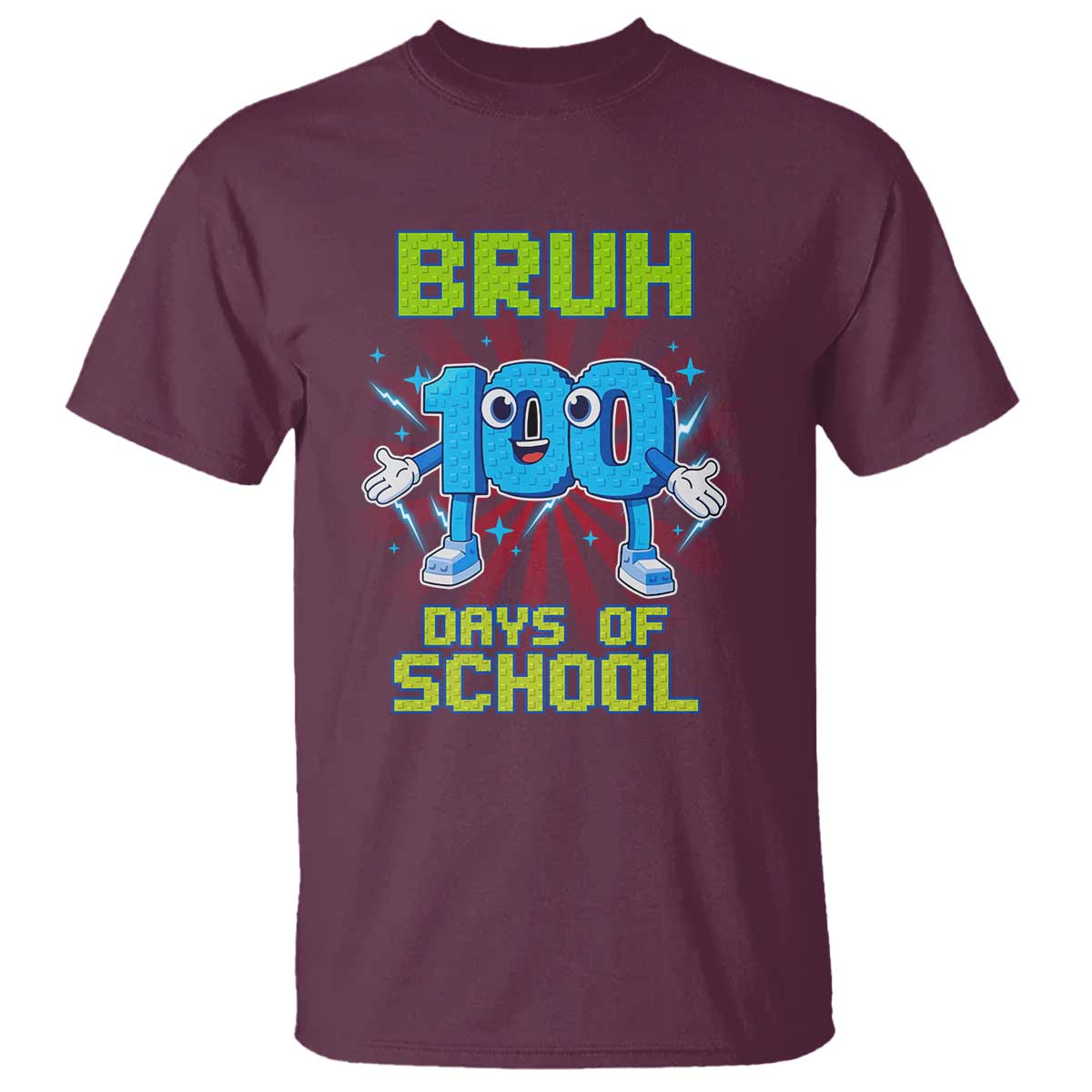 Bruh I Survived 67 33 Days Of School T Shirt Funny 100th Days of School 67 Game Meme TS11 Maroon Print Your Wear