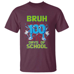 Bruh I Survived 67 33 Days Of School T Shirt Funny 100th Days of School 67 Game Meme TS11 Maroon Print Your Wear