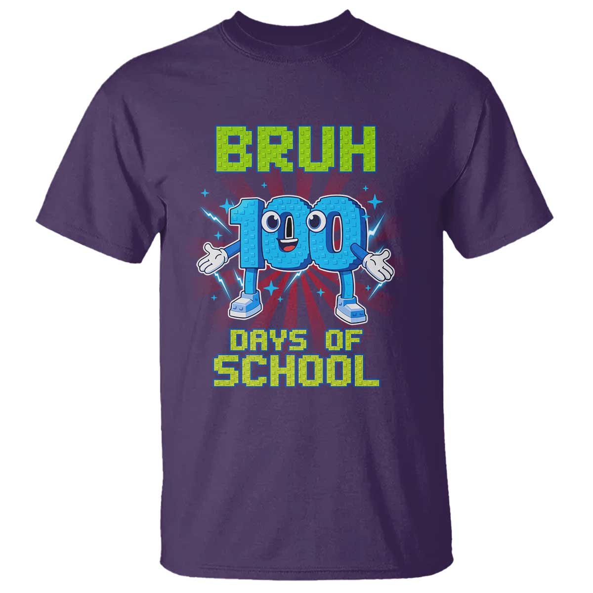 Bruh I Survived 67 33 Days Of School T Shirt Funny 100th Days of School 67 Game Meme TS11 Purple Print Your Wear
